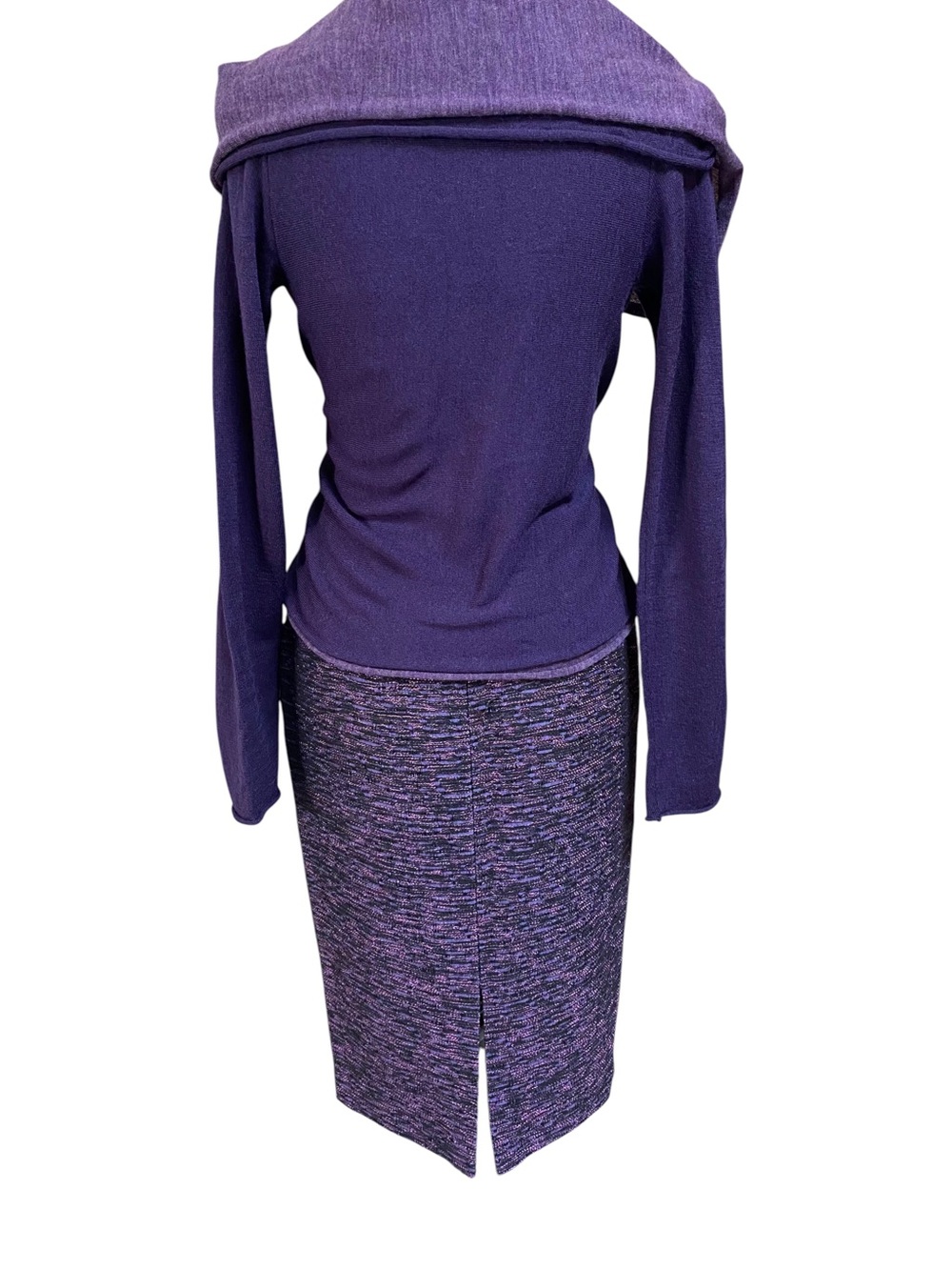 Lafayette 148 $268 New York Purple Heathered Knit Pencil Skirt NWT! - Picture 4 of 12